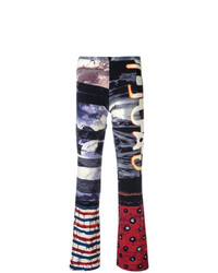 Pantalon flare imprimé multicolore Jean Paul Gaultier Vintage