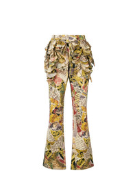 Pantalon flare imprimé multicolore Moschino Vintage