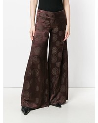 Pantalon flare marron foncé Romeo Gigli Vintage