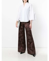 Pantalon flare marron foncé Romeo Gigli Vintage