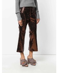 Pantalon flare marron foncé N°21