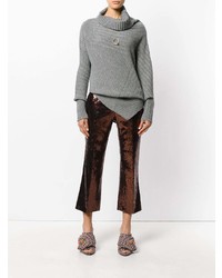 Pantalon flare marron foncé N°21