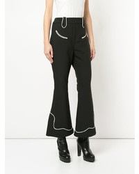 Pantalon flare noir et blanc Ellery