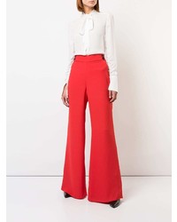 Pantalon flare rouge Veronica Beard