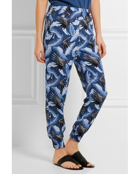 Pantalon imprimé bleu marine Mikoh