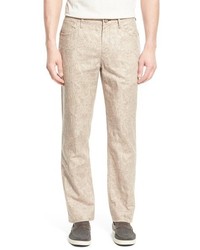 Pantalon imprimé cachemire beige