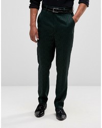 Pantalon imprimé cachemire vert foncé