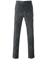 Pantalon imprimé gris foncé Fendi