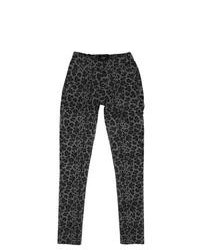 Pantalon imprimé léopard gris foncé