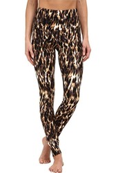 Pantalon imprimé léopard marron foncé