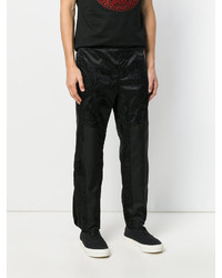 Pantalon imprimé noir Versace