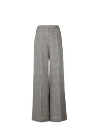 Pantalon large à carreaux gris Antonio Berardi