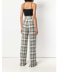 Pantalon large à carreaux gris MSGM