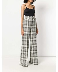 Pantalon large à carreaux gris MSGM