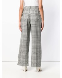 Pantalon large à carreaux gris Aalto