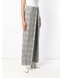 Pantalon large à carreaux gris Aalto