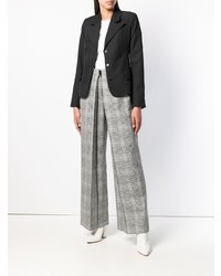 Pantalon large à carreaux gris Aalto