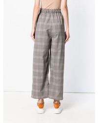 Pantalon large à carreaux gris Sofie D'hoore