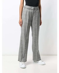 Pantalon large à carreaux gris MSGM