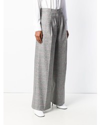 Pantalon large à carreaux gris Vivetta