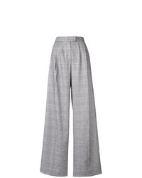 Pantalon large à carreaux gris Vivetta
