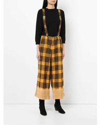 Pantalon large à carreaux moutarde Yohji Yamamoto Vintage