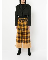 Pantalon large à carreaux moutarde Yohji Yamamoto Vintage