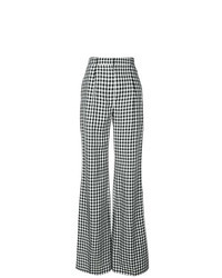 Pantalon large à carreaux noir et blanc