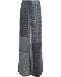 Pantalon large à carreaux noir