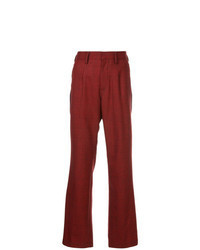 Pantalon large à carreaux rouge