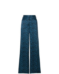 Pantalon large à fleurs bleu marine Victoria Victoria Beckham