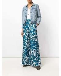 Pantalon large à fleurs bleu La Doublej