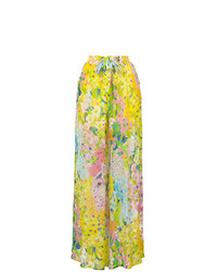 Pantalon large à fleurs jaune Boutique Moschino