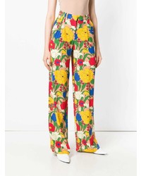 Pantalon large à fleurs jaune Vivetta