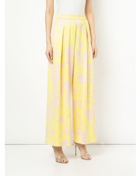 Pantalon large à fleurs jaune Layeur