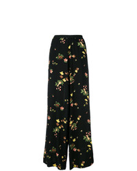 Pantalon large à fleurs noir Antonio Marras