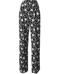 Pantalon large à fleurs noir Ungaro