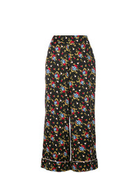 Pantalon large à fleurs noir Vivetta