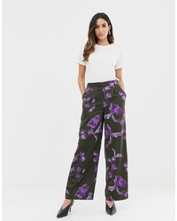 Pantalon large à fleurs noir Y.a.s