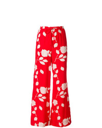 Pantalon large à fleurs rouge P.A.R.O.S.H.
