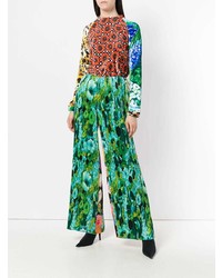 Pantalon large à fleurs vert Richard Quinn