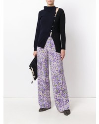 Pantalon large à fleurs violet clair Twin-Set