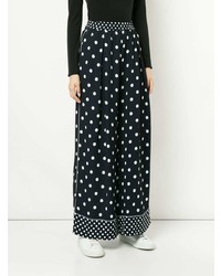 Pantalon large á pois bleu marine Layeur