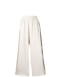 Pantalon large à rayures verticales beige Y-3