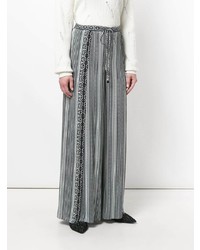 Pantalon large à rayures verticales blanc et noir Camilla