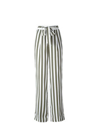 Pantalon large à rayures verticales blanc Equipment