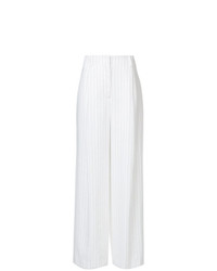 Pantalon large à rayures verticales blanc Rachel Zoe
