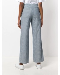 Pantalon large à rayures verticales bleu clair A.P.C.