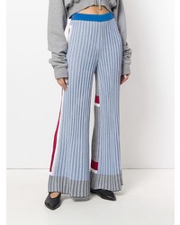 Pantalon large à rayures verticales bleu clair MRZ