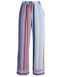 Pantalon large à rayures verticales bleu clair Karen by Simonsen
